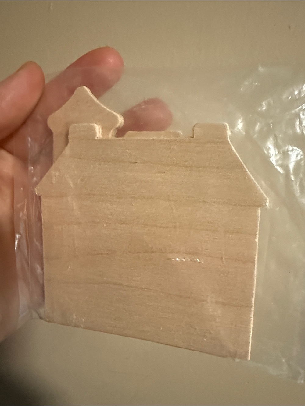 Unfinished Wooden House Cutout - Natural Wood